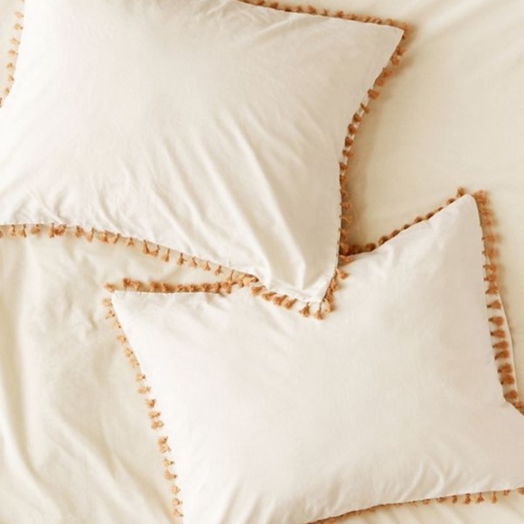 Urban Outfitters Other - UO Washed Cotton Tassel Sham Set in Neutral